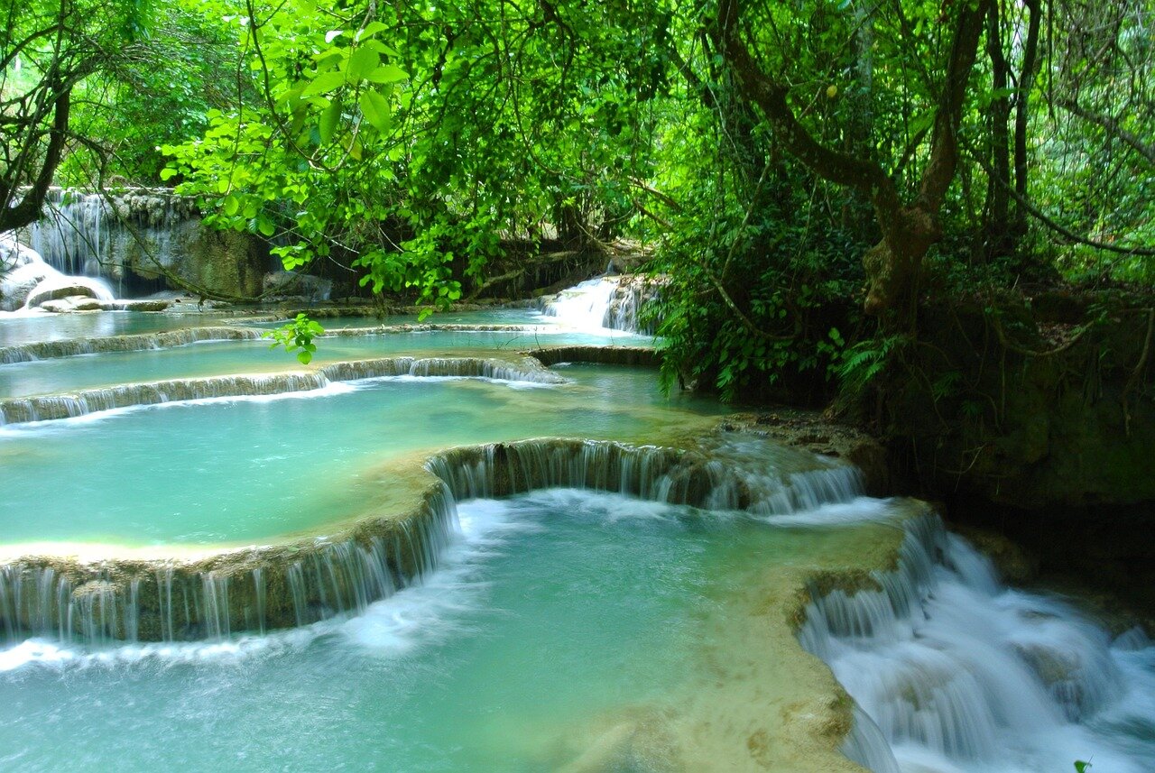 Kuangsi Waterfalls Luang Prabang - the most famous tourist spot in Laos